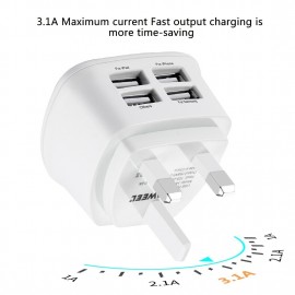 4 USB Fast Charge Wall Plug