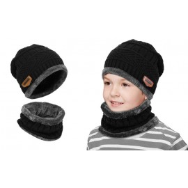 Knitted Fleece Hat & Scarf Set