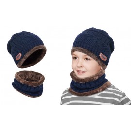 Knitted Fleece Hat & Scarf Set