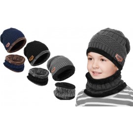 Knitted Fleece Hat & Scarf Set Knitted Fleece Hat & Scarf Set
