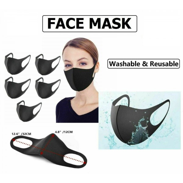 Black Re-usable Face Mask