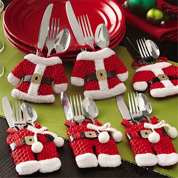 4 x Mini Santa Cutlery Holders