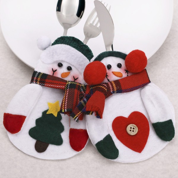 4 x Mini Snowman Cutlery Holders