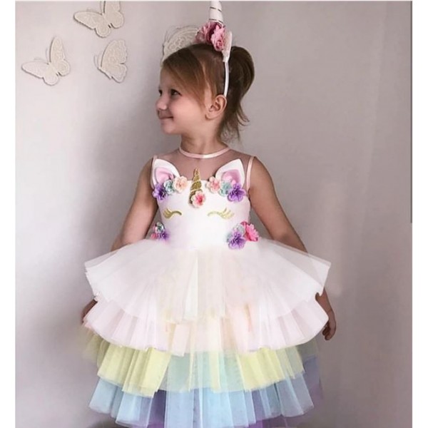 Unicorn Rainbow Princess Dress
