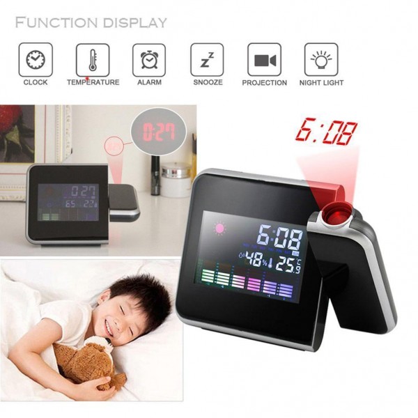 LED Projector Alarm Clock & Weather Station