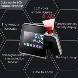 LED Projector Alarm Clock & Weather Station